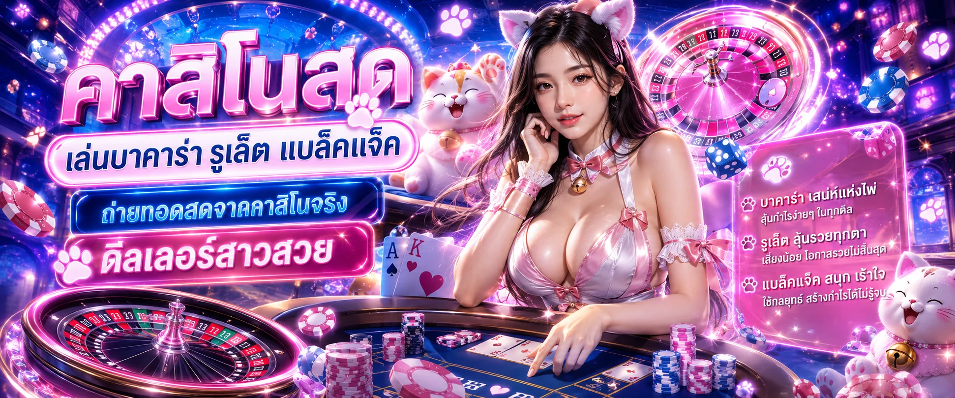 คาสิโนออนไลน์สดของ Neko96 พร้อมโต๊ะบาคาร่าและรูเล็ต